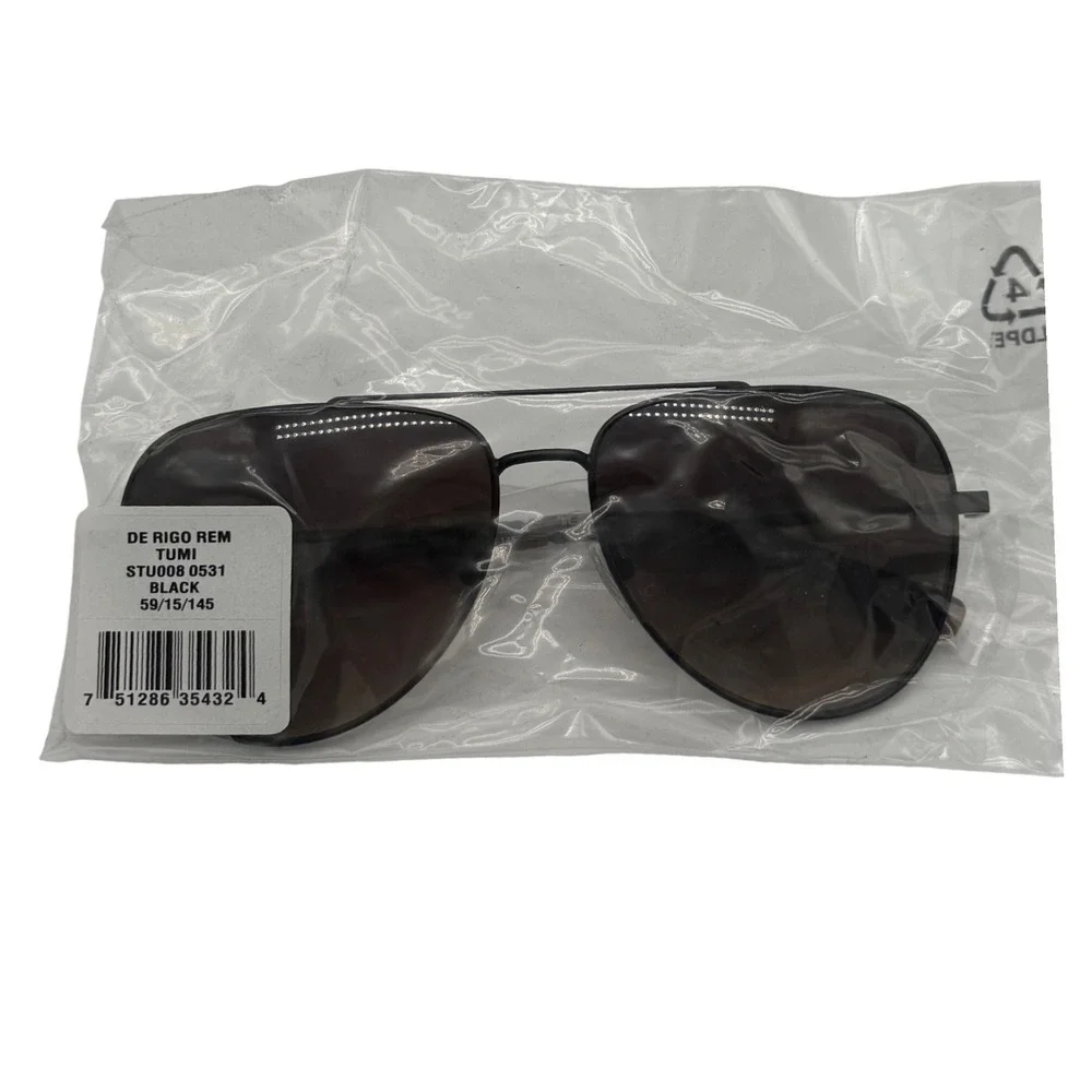Tumi STU008 0531 Black Brown Gradient Aviator Sunglasses NEW‎ Original Packaging